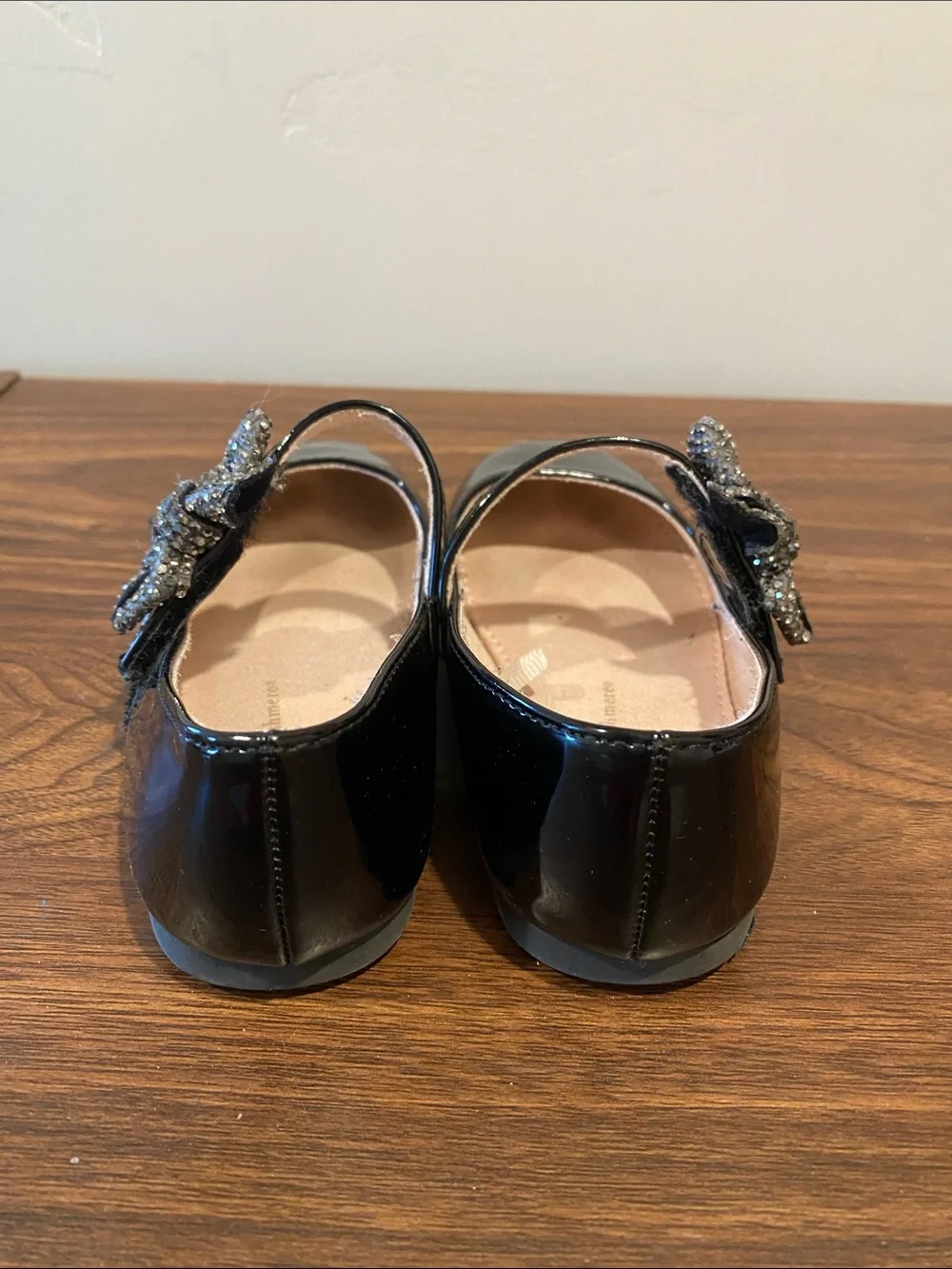 cupcakes & cashmere Black Patent Mary Jane Shoes with Jeweled Bow
